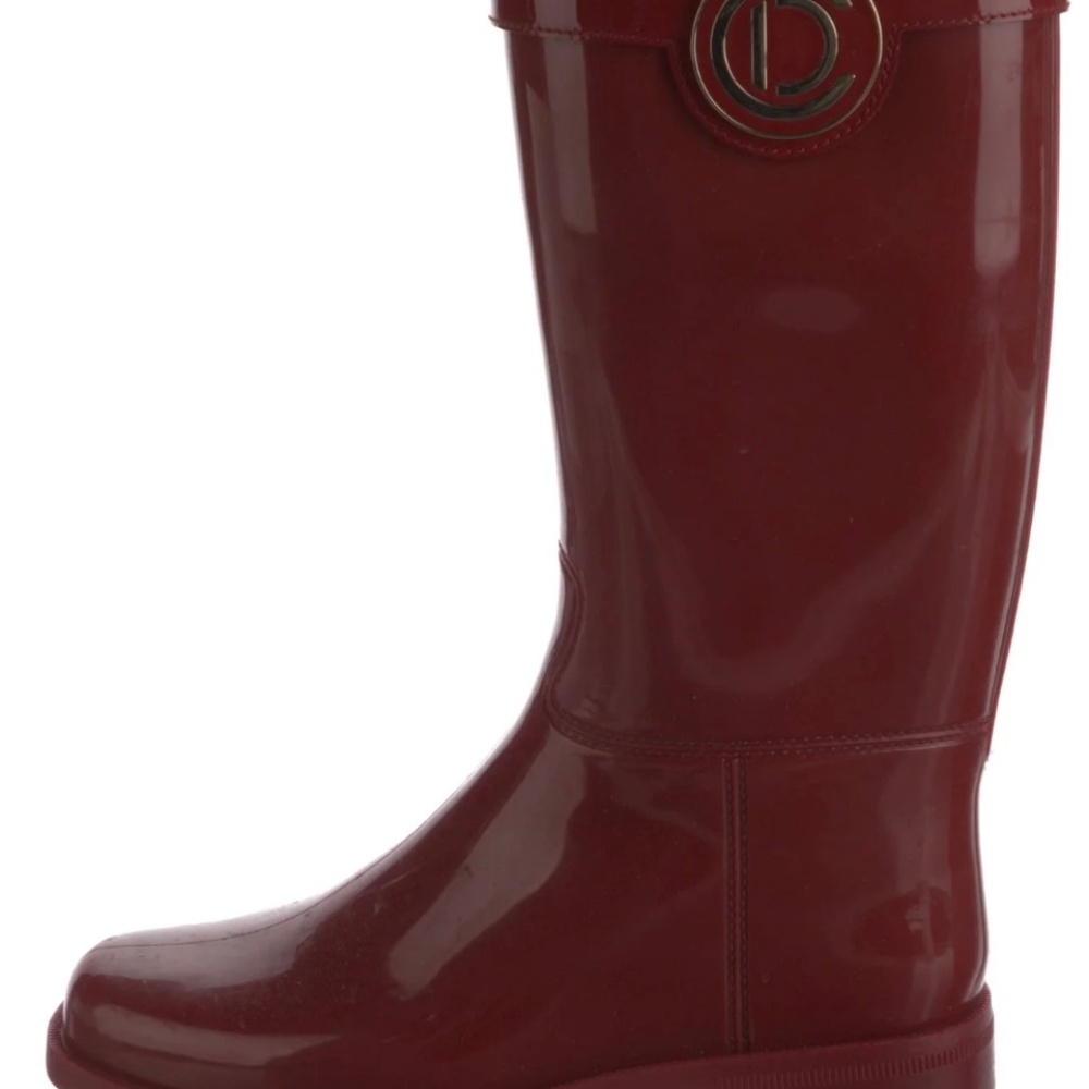 Authentic Christian Dior burgundy rubber boots